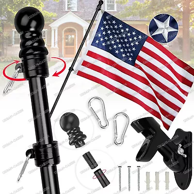 6FT Flag Pole Kit Metal Pole OR Heavy Duty Bracket W/ 2Rotating Rings For Garden • $16.45