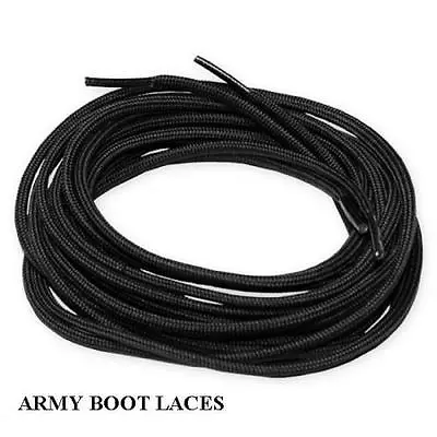 Army Assault Black Boot Laces Cadets Military Boots Laces For Magnum Meindl Lowe • £2.99