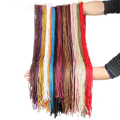 28  Thin Box Braids Crochet Hair Curly Straight Braiding Extensions Synthetic • £7.72