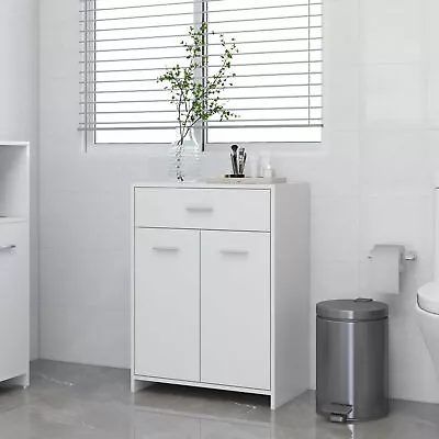 Bathroom Cabinet White 60x33x80  Chipboard Q7T6 • £87.99