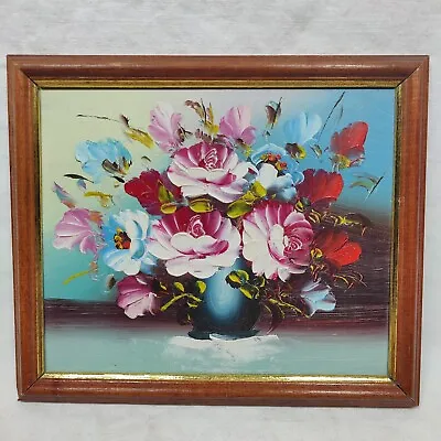 Miniature Oil Painting Art Floral Still Life Flower Vase Unsigned Vintage 11 X9  • $22.94