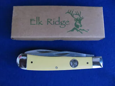 Elk Ridge ER-089Y 4  Gentleman's Yellow Delrin Bone Trapper Pocket Knife  • $25.95