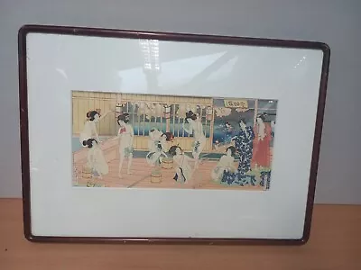 Japanese Woodblock Print Kunisada  Ukiyoe Scene Publicbath Handprinted- UnitOnly • £89.99