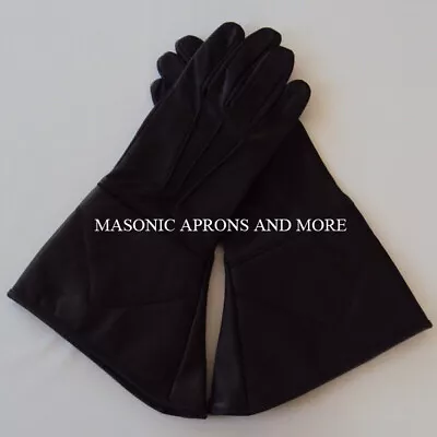 Knights Black Gauntlets (Plain)(Sheep Leather)(MA5004) • $50.23