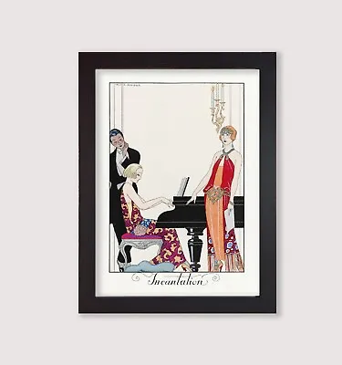 £3.49 • Buy Framed Vintage George Barbier Incantation Art Deco Fashion  Print 1920's Jazz