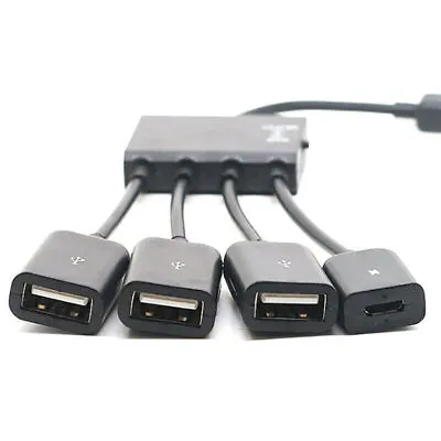 Micro USB HUB Adaptor With Power Powered Charging OTG Host Cable Cord Adapter • $4.04