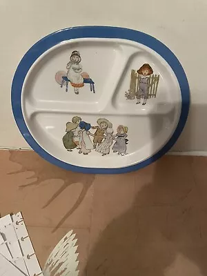 Vintage Children At Play Divided Plate Dish Melamine Taiwan 1990 Approx 8x10” • $9.96