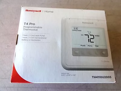 NEW Honeywell T4 Pro Programmable Thermostat 1 Heat / 1 Cold- TH4110U2005 • $30