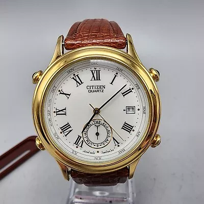 VTG Citizen Intellectus Et Fortitudo Watch Men Gold Tone White Dial Alarm NOS • $249.99