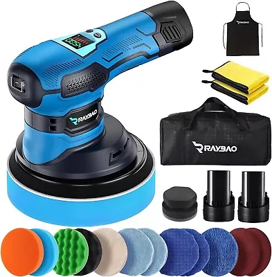 Raybao 12V Cordless 6  DA Buffer Polisher 6-SPD 2 Batteries 2K-5K RPM LCD 20pcs • $69