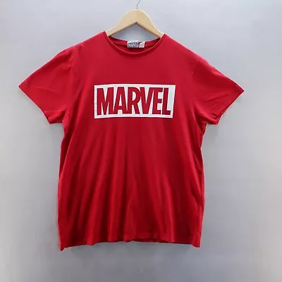 Marvel T Shirt XL Red Spell Out Graphic Print Marvel Short Sleeve Cotton • £8.09