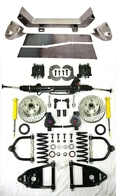 1957 To 1960 Ford F100 Mustang II Power Front End Suspension Kit 2  Drop Slotted • $1595.65