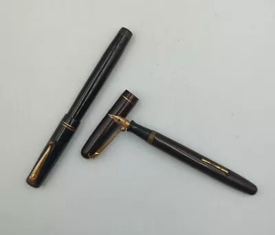 2 X Swan Fountain Pens W/ 14ct Gold Nibs - Self Filler And Leverless • £0.99