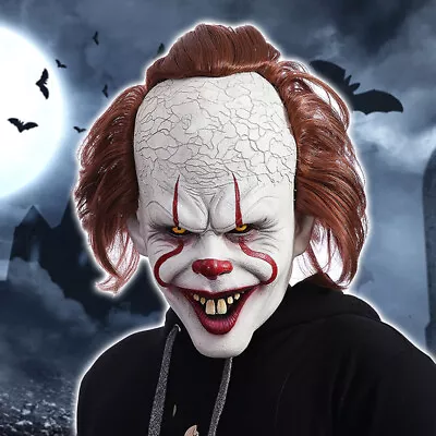 Stephen King's It Mask Pennywise Clown Mask Halloween Cosplay Scary Joker Mask • $22.92