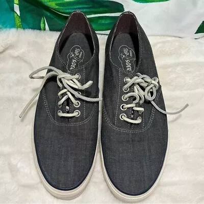 $25 • Buy EUC Sperry Mens 8.5/Women’s 10 Chambray Vintage Style Lace Up Top Siders Shoes
