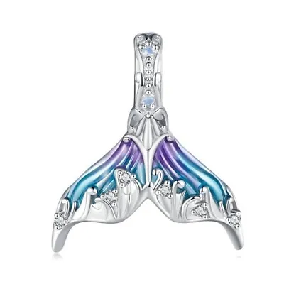 $29.99 • Buy S925 Sterling Silver Mermaid Tail Fantasy Charm Pendant By YOUnique Designs