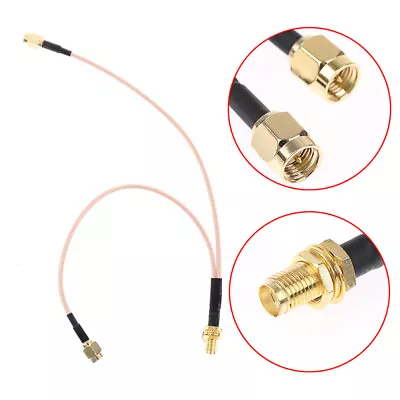 £4.86 • Buy Female SMA To Double Male SMA Y Type Splitter Combiner Jumper Cable RG Jy