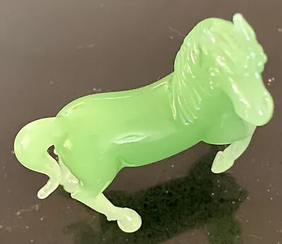 Vintage Jade Jadeite Green Art Glass Horse Mini Sculpture Figurine 2.25” EUC • $25