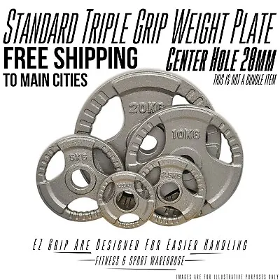 1.25kg-20kg Cast Iron Weightlifting Standard Weight Plates 28mm Dumbbell Barbell • $30.79