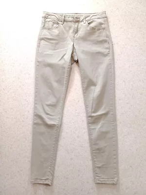 Womens Beige Skinny Jeans Tan Khaki Stretch Slim Fit 29 Inseam Medium Size 8-10 • £12.35