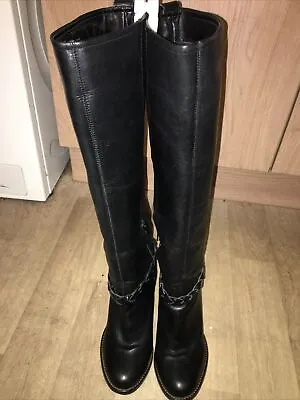 Miss Kg Real Leather  Knee High Heel Boots Size  4 • £12