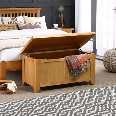 Cheshire Oak Blanket Bedding Toy Shoe Storage Box Bedroom Furniture - AD18 • £229