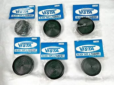 Lot Of 6 Vintage Vista Bicycle Handlebar Tape Only Black Bike Drop Bars Nonslip • $24.99