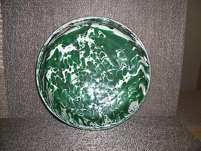 Vintage Graniteware Enamelware Emerald Ware Pie Pan Plate - NEAR MINT!! • $65