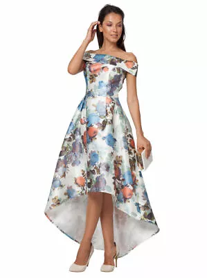 CHI CHI London Floral Dip Hem Maxi Dress Size UK8 EUR36 US4 • £87.99