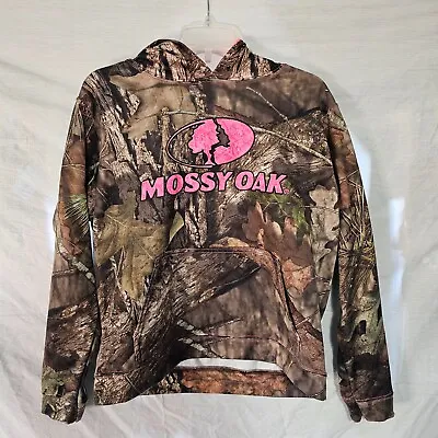 Mossy Oak Hoodie Break-Up Country Camo Sweatshirt Pink Accent Logo Womens Medium • $10.99