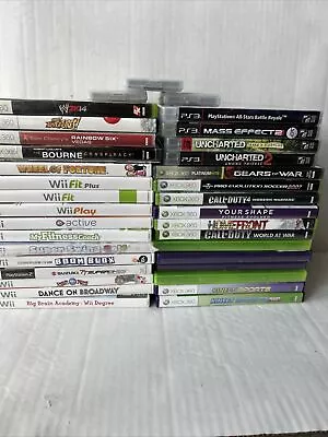 35 Video Games Lot Wii Gameboy Xbox PS3 PS2 WWE Mega Man COD Uncharted UNTESTED • $5.50