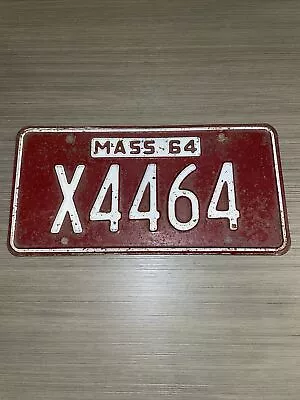 1964 64 MASSACHUSETTS MA MASS Possibly MOTORCYCLE LICENSE PLATE X4464 • $24.99