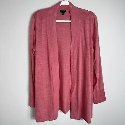 Talbots Merino Wool Open Front Cardigan Sweater-Dusty Pink-XL • $18.55