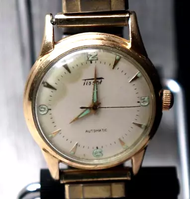 Tissot 33mm Automatic Men's Vintage Bumper Watch 10k GF Bezel Stainless Back • $119
