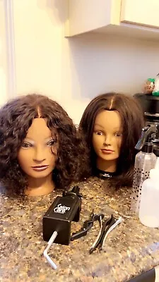 Human Hair Mannequin Heads + Head Stand Included!!! • $150