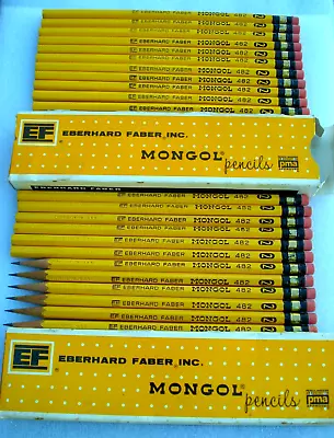 23 Eberhard Faber Mongol 482 #2 Pencils W/Gold Bands NIB New In Box 6 Sharpened • $59.75