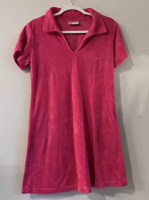 Super Cute Absolutely Pink Terry Cloth Dress Vintage Polo Collar • $10