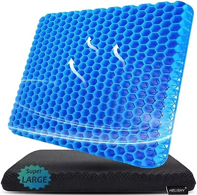Gel Seat Cushion For Long Sitting(Super Large & Thick) - Office Chair Car Sea... • $51.99