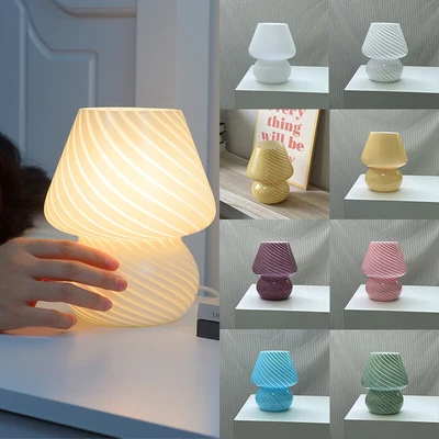 £28.70 • Buy New Modern Mushroom Table Lamp Glass Desk Lights Cute LED Night Light Home Decor