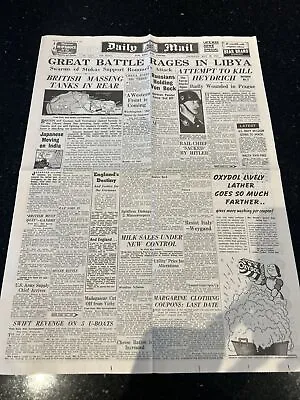 World War II Memorabilia - 4 Daily Mail Newspapers Documenting WW2 • £24.99