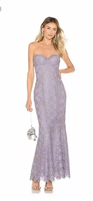 MAJORELLE Strapless Bustier Mermaid Balfour Gown S Purple Silver  • $115