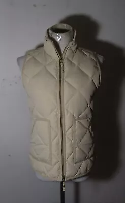 Women's J. CREW Beige Tan Full Zip Down Insulated Vest Size XS • $25.60