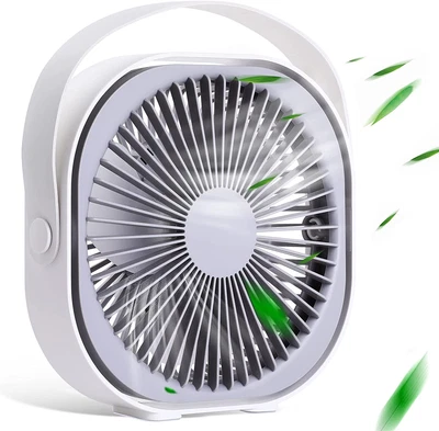 $35.49 • Buy WD&CD 6 Inch USB Desk Fan, 4000Mah Handheld Fan Rechargeable Portable Fan Wit Ha
