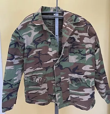 Vtg Kmart Camo Camouflage Woodland Light Weight Hunting Jacket Shirt Size Large • $21.83