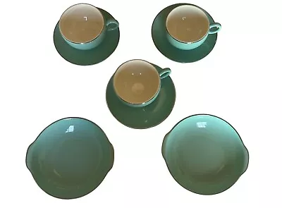 Vintage Serenity Turquoise Ceramic 50's Dinnerware Set Of 8 • $47.99