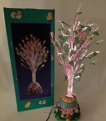 Vintage Fiber Optic Easter Egg Tree 18  Tall Changes Colors  • $37