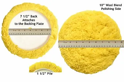 7-1/2” Wool Blend Hook & Loop Grip Polishing Pad For Medium Cutting & Polishing • $13.95