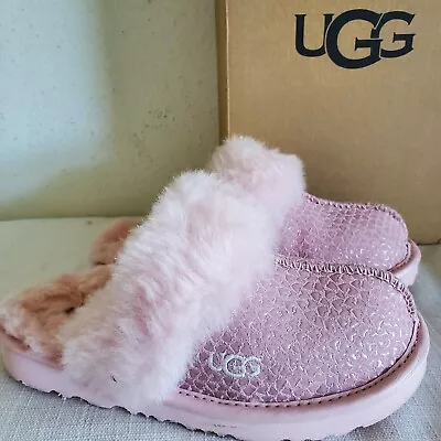 New Little Kids Girls 12 Pink Ugg Cozy Ii Gel Hearts Sheepskin Slippers 1143801k • $50.96