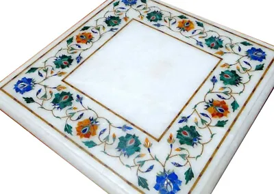 15  Marble Corner Table Top Semi Precious Stones Lapis Inlay Handicraft Art • £280.74