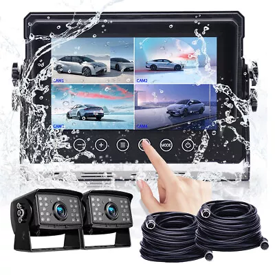 7  AHD Quad Split Touch Screen Monitor IP69K+ Reversing Camera For Trailer Truck • $169.79